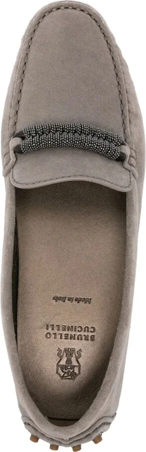 Monili-detail suede loafers - Image 4