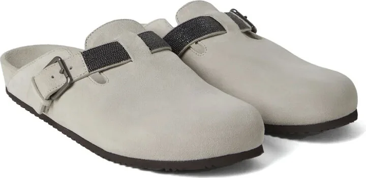 Monili-detail suede slippers - Image 2