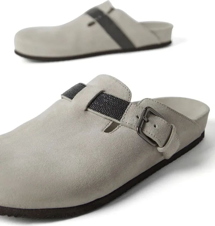 Monili-detail suede slippers - Image 4
