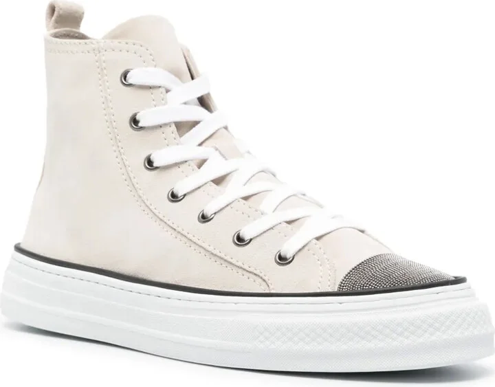 Monili-embellished high-top sneakers - Image 2