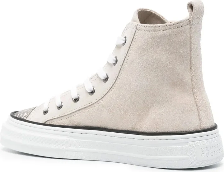 Monili-embellished high-top sneakers - Image 3
