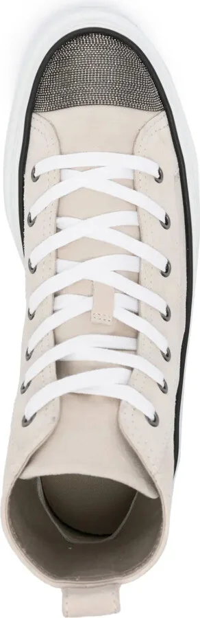 Monili-embellished high-top sneakers - Image 4