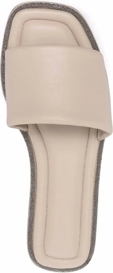 Monili-Embellished Leather Slides - Image 4