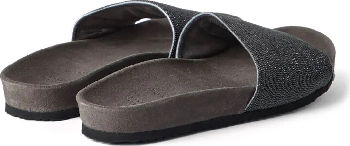 Monili embellished leather slides - Image 3
