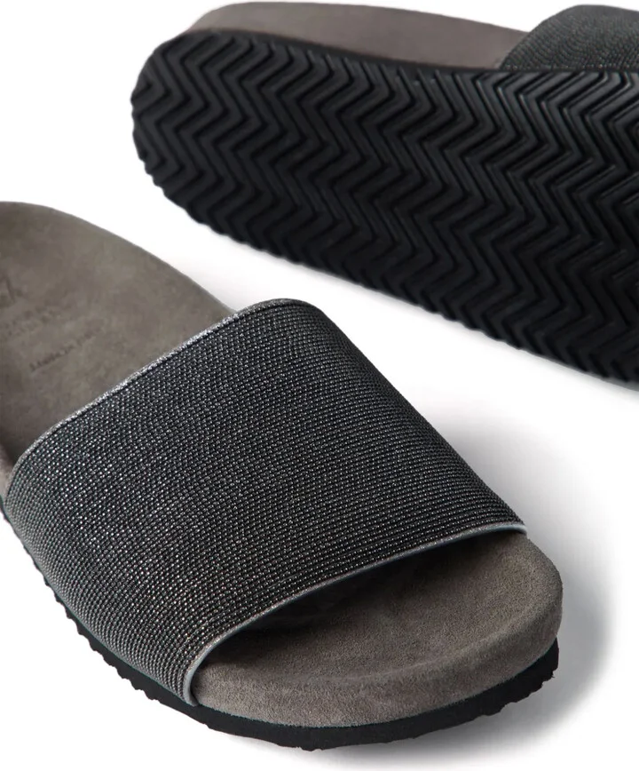 Monili embellished leather slides - Image 4