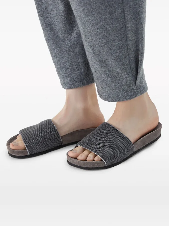 Monili embellished leather slides - Image 5