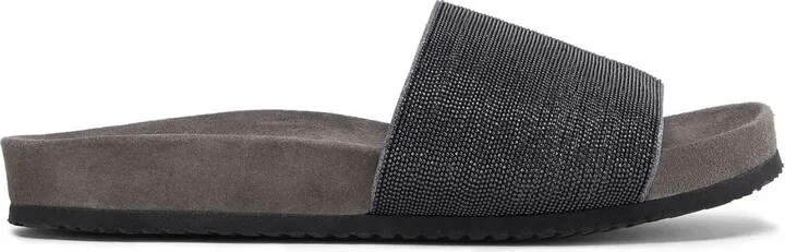 Monili embellished leather slides