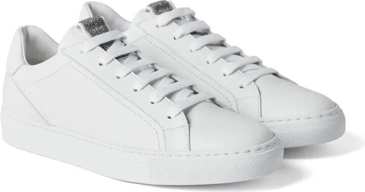 Monili-embellished leather sneakers - Image 2