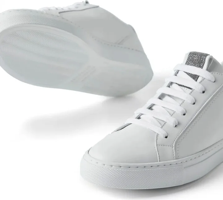 Monili-embellished leather sneakers - Image 4