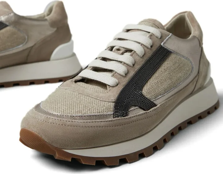 Monili-embellished panelled sneakers - Image 4