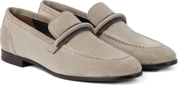 Monili-embellished suede loafers - Image 2