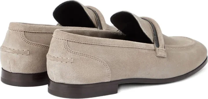 Monili-embellished suede loafers - Image 3