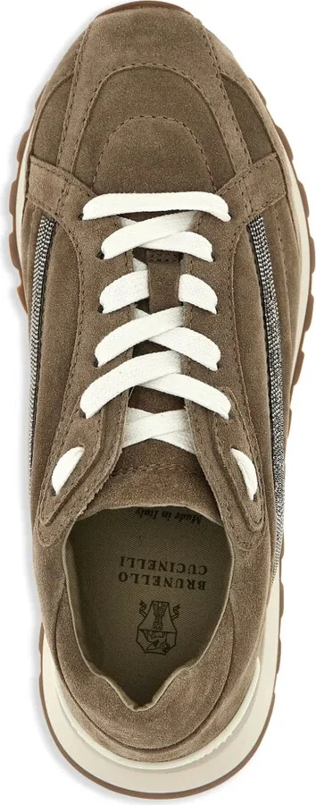 Monili-embellished suede sneakers - Image 4