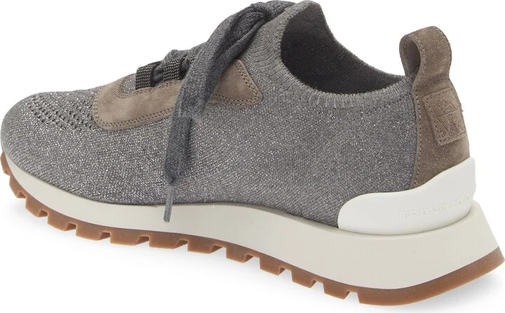 Monili Metallic Knit Lace-Up Sneaker - Image 2