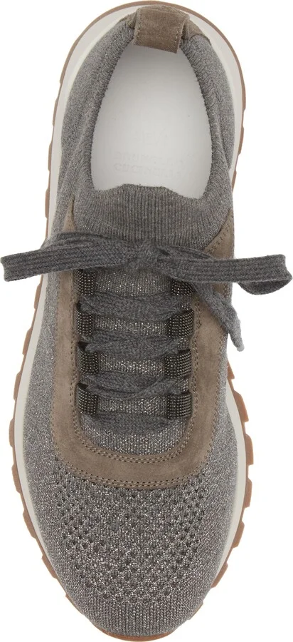 Monili Metallic Knit Lace-Up Sneaker - Image 5