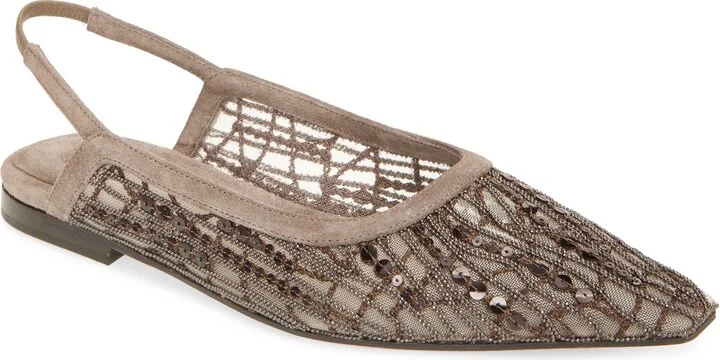 Monili Slingback Pointed Toe Flat