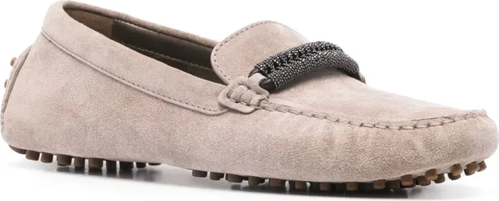 Monili-strap suede loafers - Image 2
