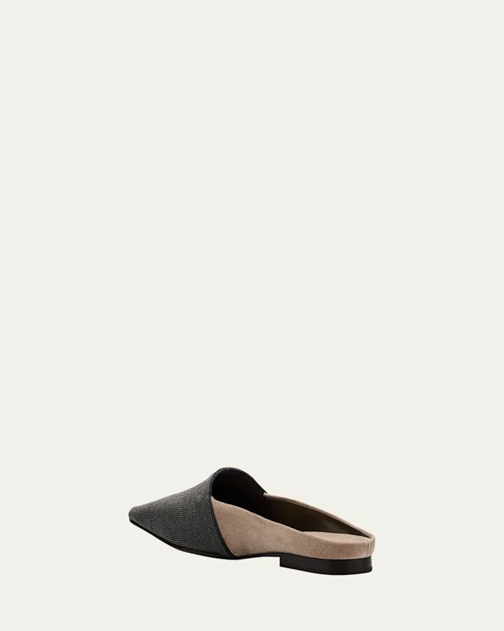 Monili Suede Ballerina Mules - Image 3