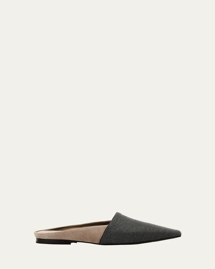 Monili Suede Ballerina Mules
