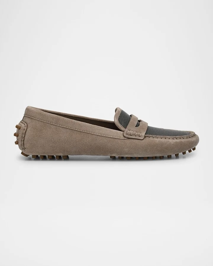Monili Suede Penny Driving Shoes
