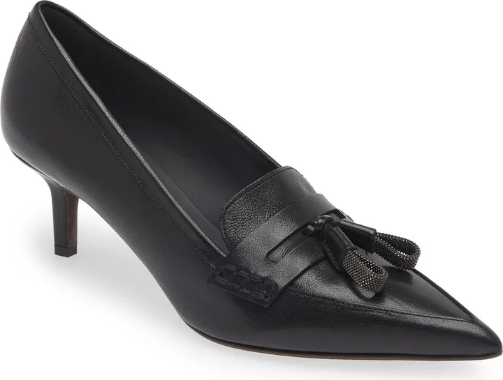 Monili Tassel Kitten Heel Pump