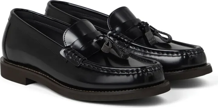 Monili-tassel polished leather loafers - Image 2