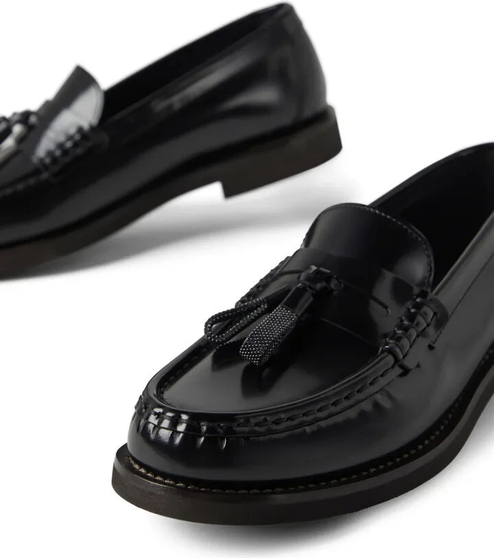 Monili-tassel polished leather loafers - Image 4