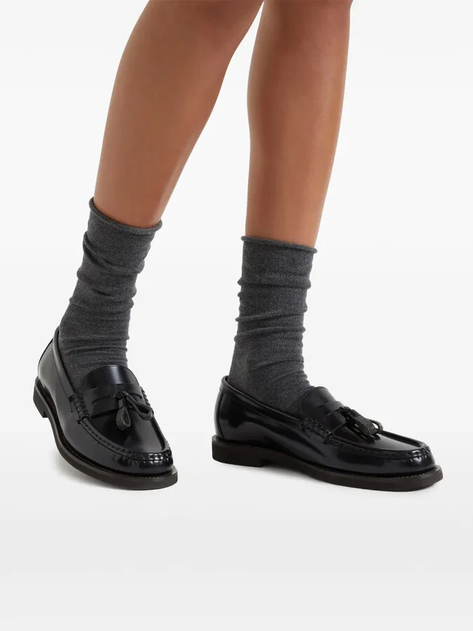 Monili-tassel polished leather loafers - Image 5
