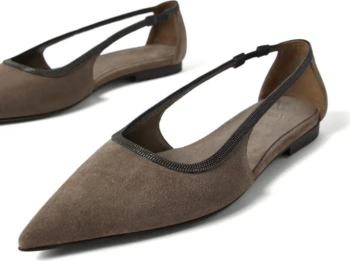 Monili-trim cut-out ballerina shoes - Image 4