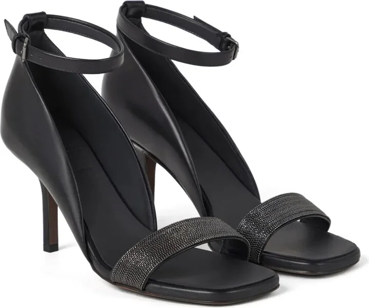 Monili-trim leather sandals - Image 2