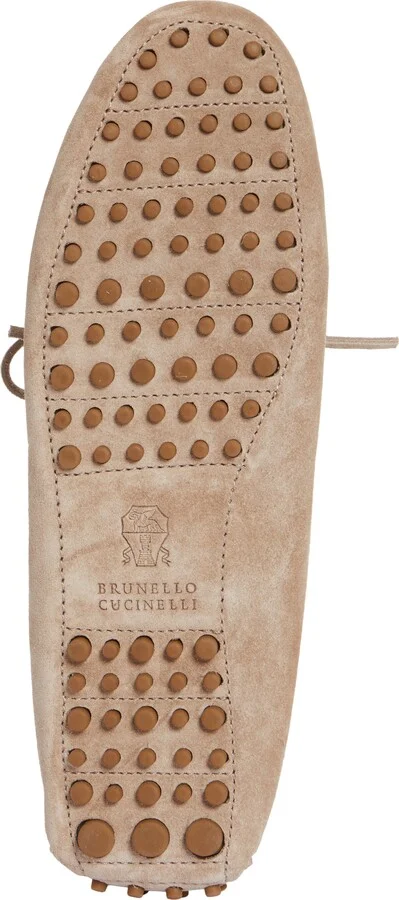Monili Trim Metallic Leather & Suede Driving Shoe - Image 6
