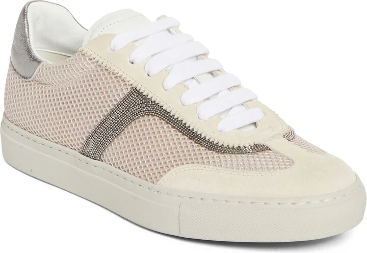 Monili Trim Mixed Media Low Top Sneaker
