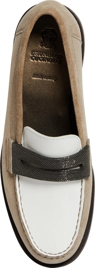 Monili Trim Mixed Media Penny Loafer - Image 5