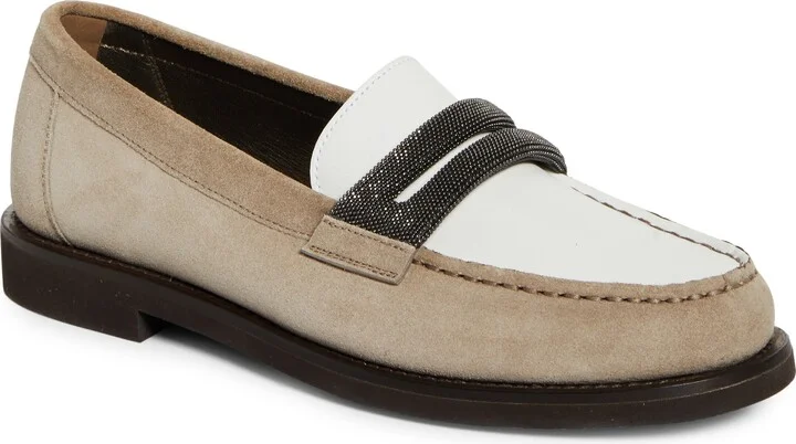 Monili Trim Mixed Media Penny Loafer