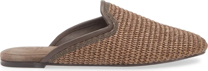 Monili Trim Raffia Mule - Image 3