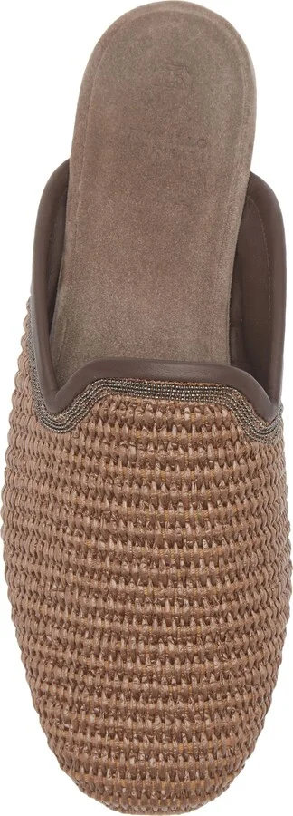 Monili Trim Raffia Mule - Image 5