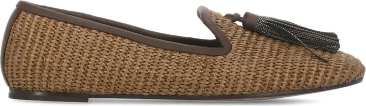 Monili woven tassel loafers