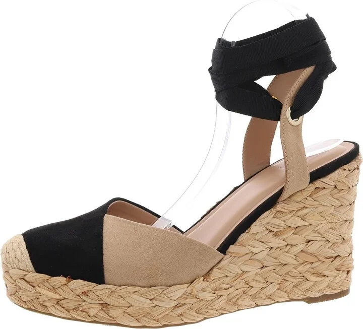 Moniquee 2 Womens Faux Suede Wedge Espadrille Heels
