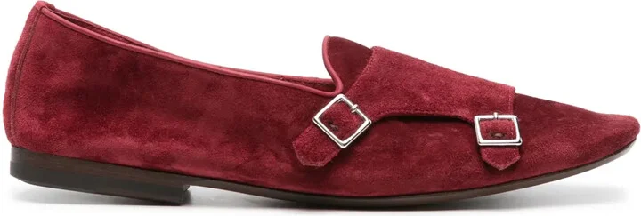 Monk-Strap Suede Slippers