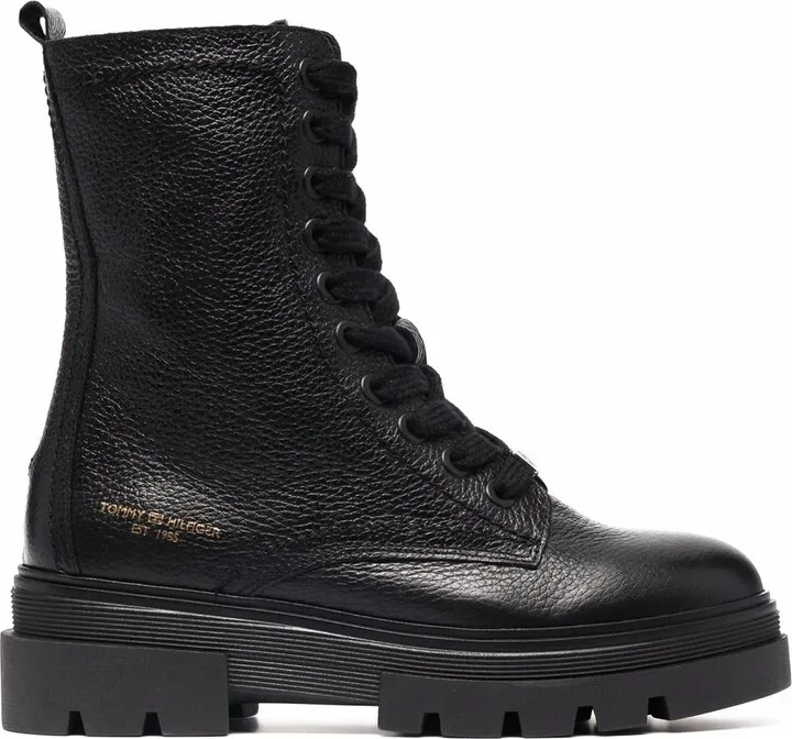 Monochromatic Lace-Up Boots