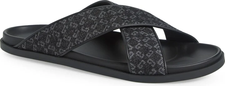 Monogram 72 Cross Strap Slide Sandal
