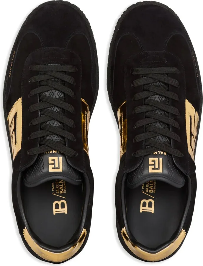 Monogram-Appliqué Suede Sneakers - Image 4