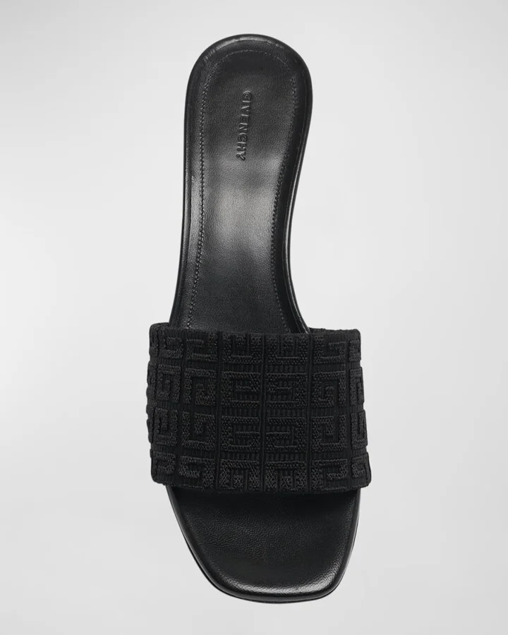 Monogram Cotton G Cube-Heel Mule Sandals - Image 2