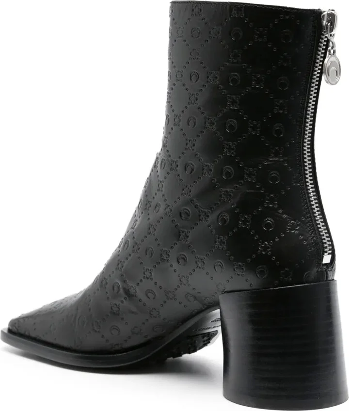 Monogram-Debossed Leather Ankle Boots - Image 3