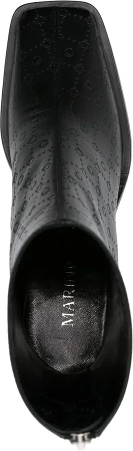 Monogram-Debossed Leather Ankle Boots - Image 4