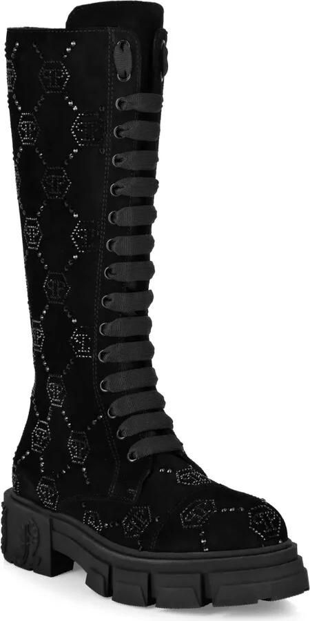 Monogram-Embellished Suede Boots - Image 2