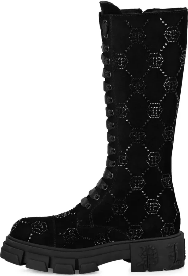 Monogram-Embellished Suede Boots - Image 3