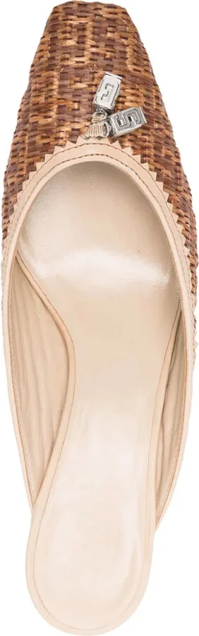 Monogram-Embossed 60mm Raffia Mules - Image 4