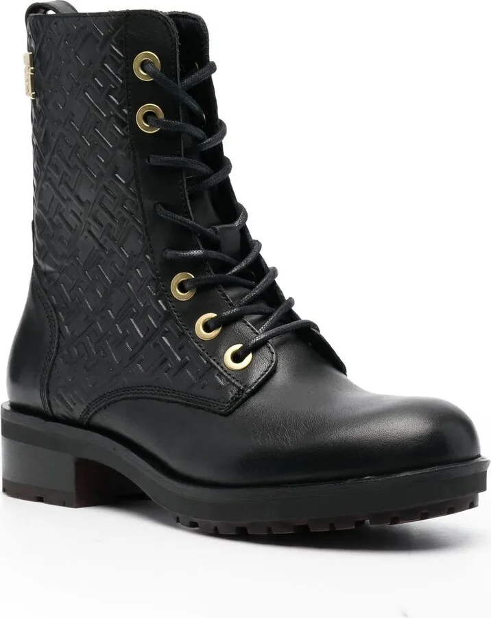 Monogram-Embossed Biker Boots - Image 2