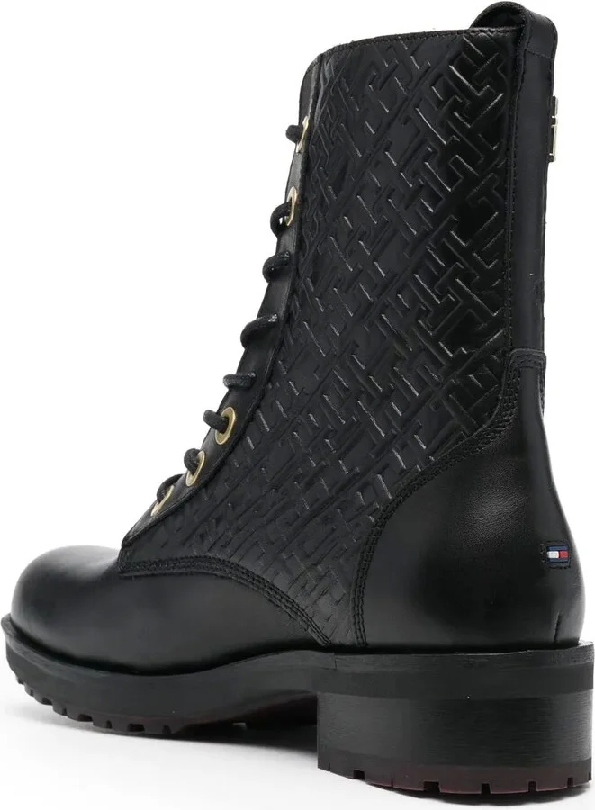 Monogram-Embossed Biker Boots - Image 3